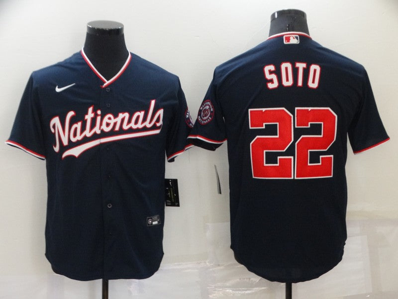 Men's Washington Nationals Juan Soto #22 Navy Baseball Jersey Men's Washington Nationals Juan Soto #22 Navy Baseball Jersey